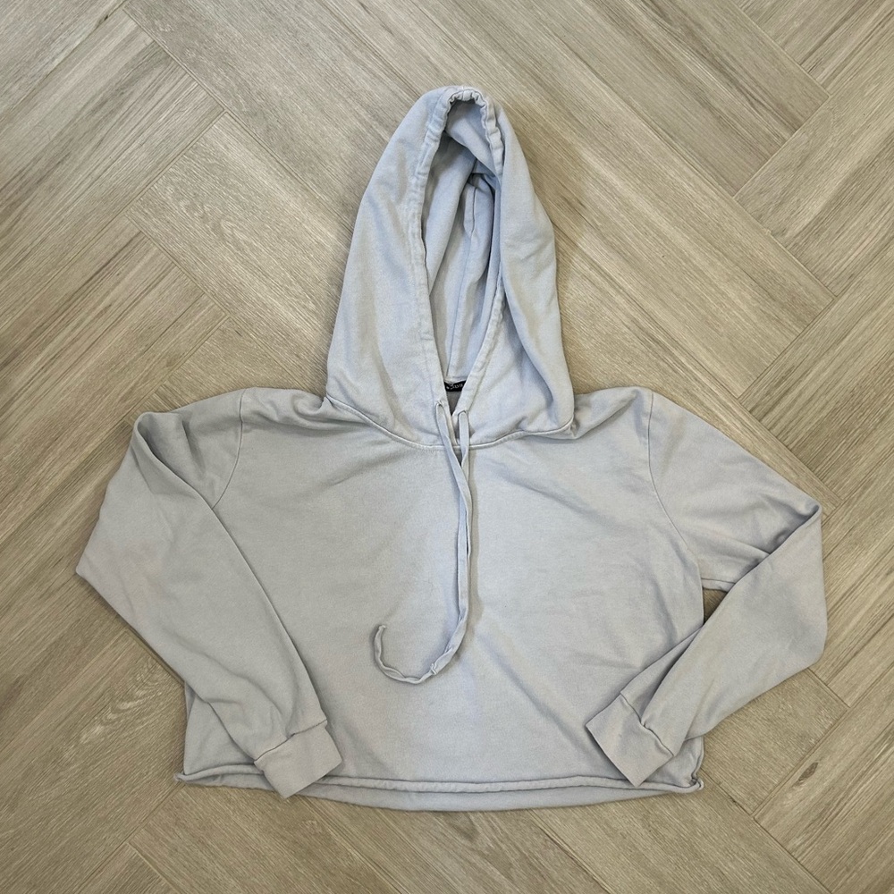 Brandy Melville Light Blue Cropped Hoodie